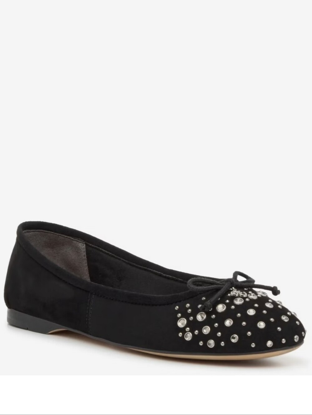 Sam Edelman Black Crystal-Studded Ballet Flats